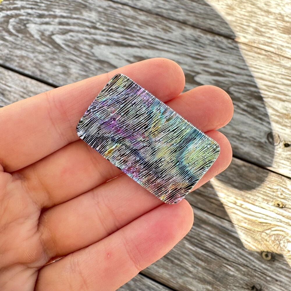 Vintage Jewelry Unique Colorful Artisan Rectangle Brooch Pin Artistic Jewelry